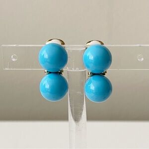 KENNETH LANE blue stone  Vintage Signed Clip On earrings